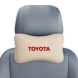 Подушка под шею бежевая с вышивкой 